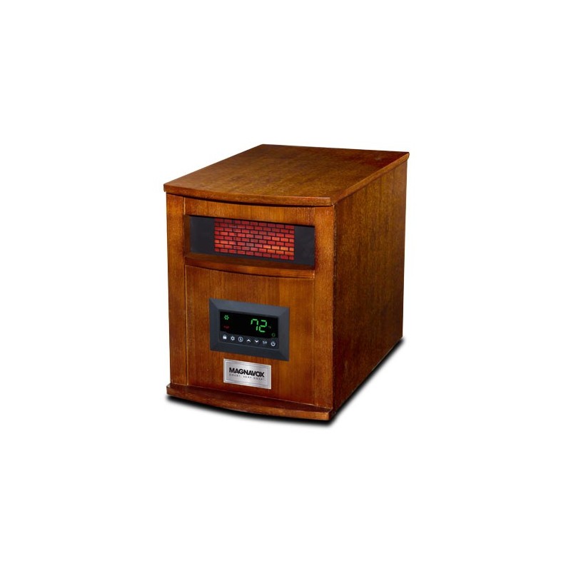 6 element Infrared heater wood cabinet