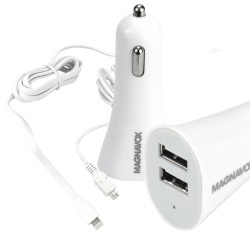 USB Car Charger with Micro USB cable  And Lightning cable